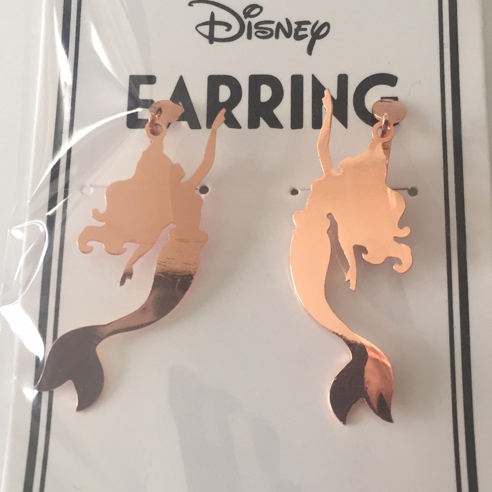 Disney Ariel rose gold silhouette clip-on earrings